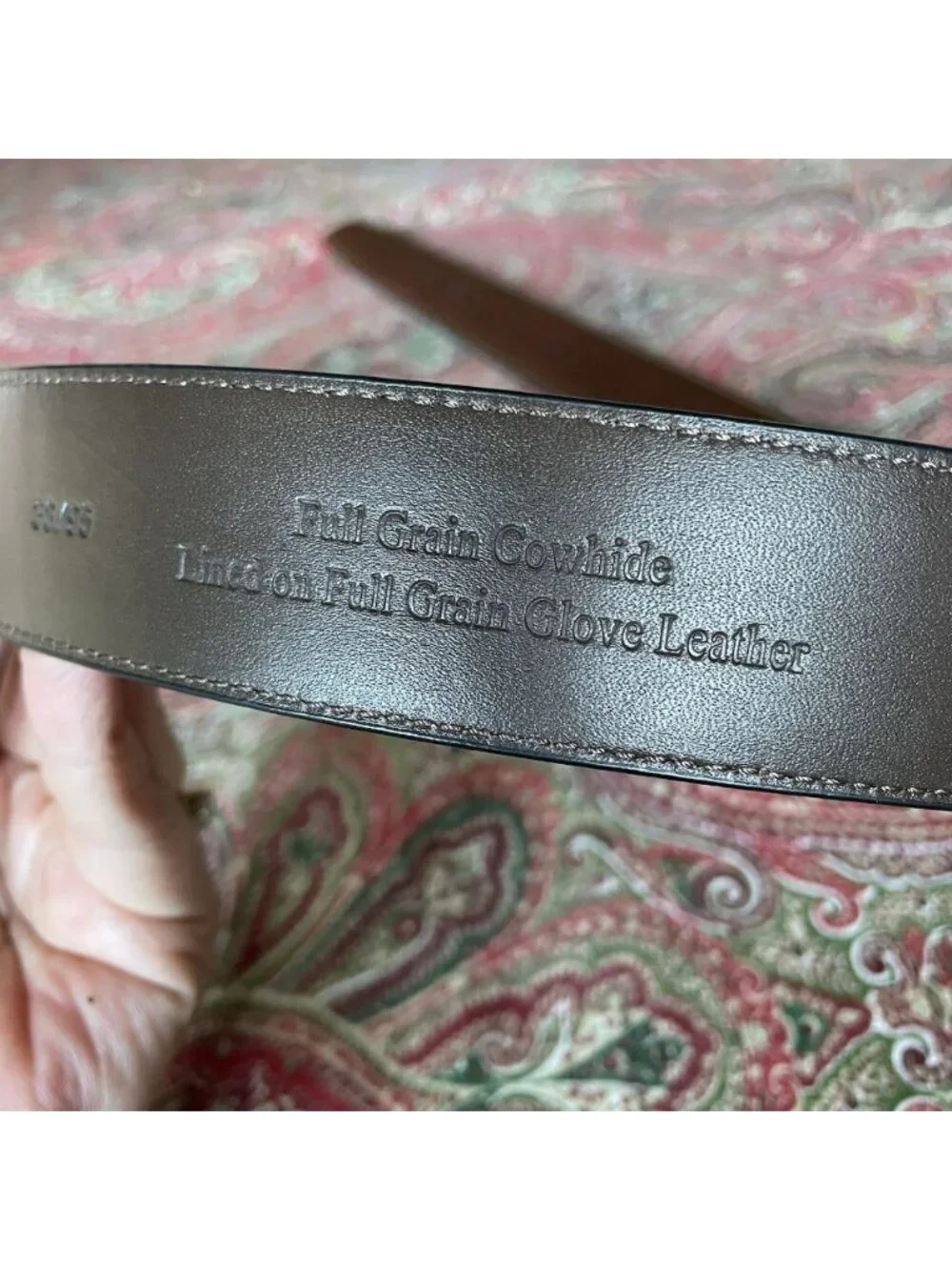 Daniel Cremieux Belt Brown Full Grain Leather 38/95 Silver Toned Metal Buckle